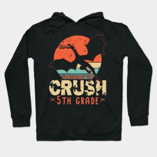 Back To School I'm Ready To Crush 5th Fifth Grade Dragon Boys Hoodie